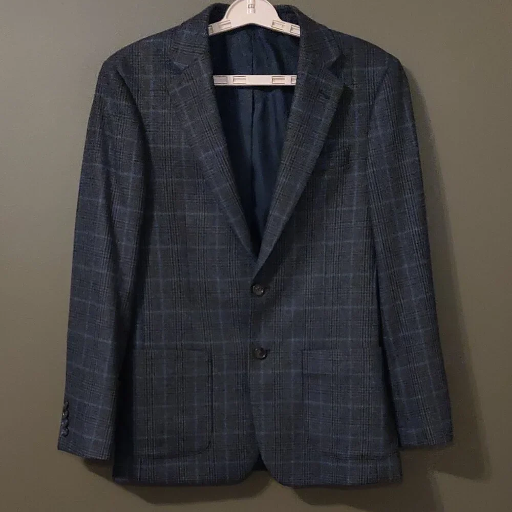 J. Crew Thompson Classic Fit Wool Blend Windowpane Blazer SIZE 36R